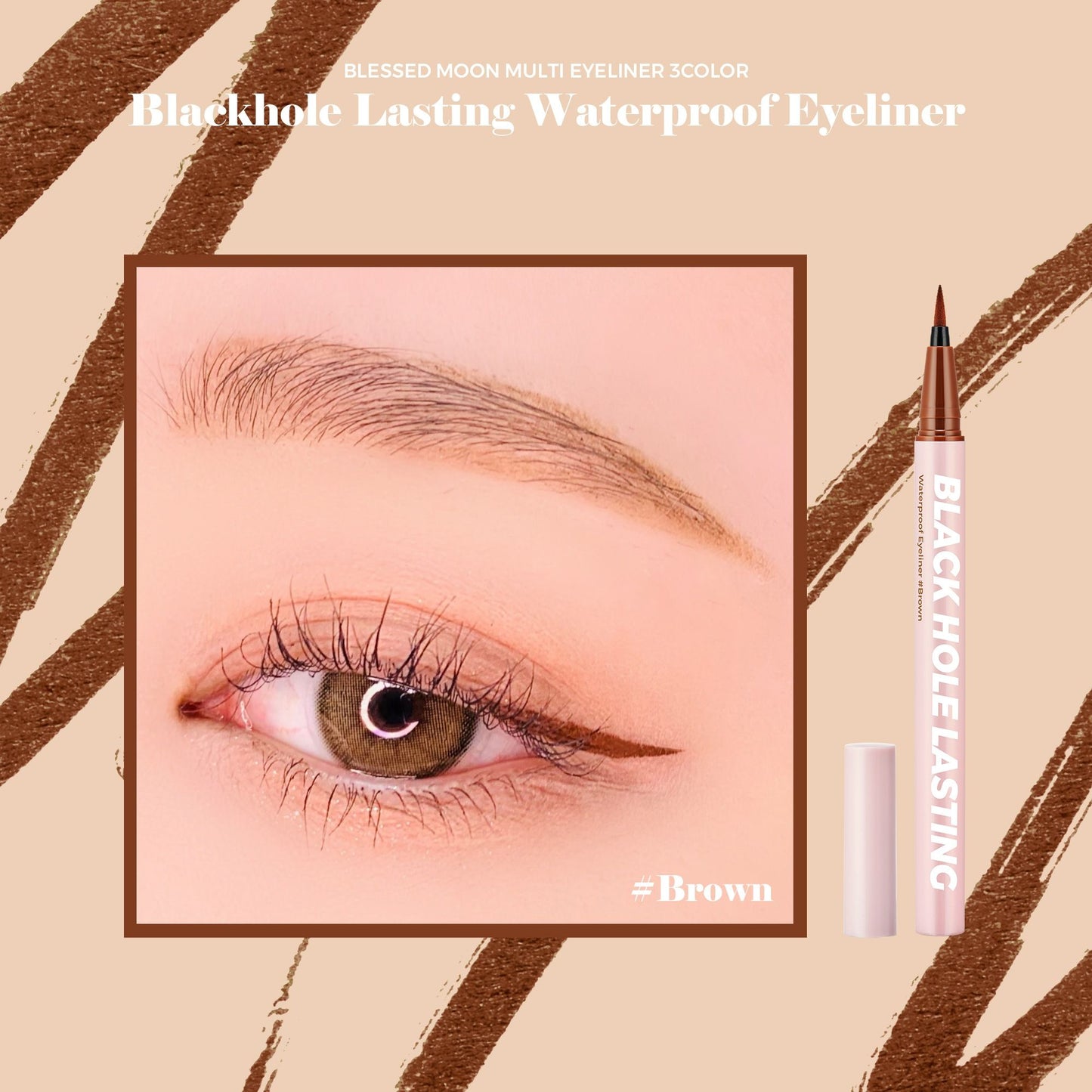 Black hole lasting waterproof Eyeliner Delineador a prueba de agua