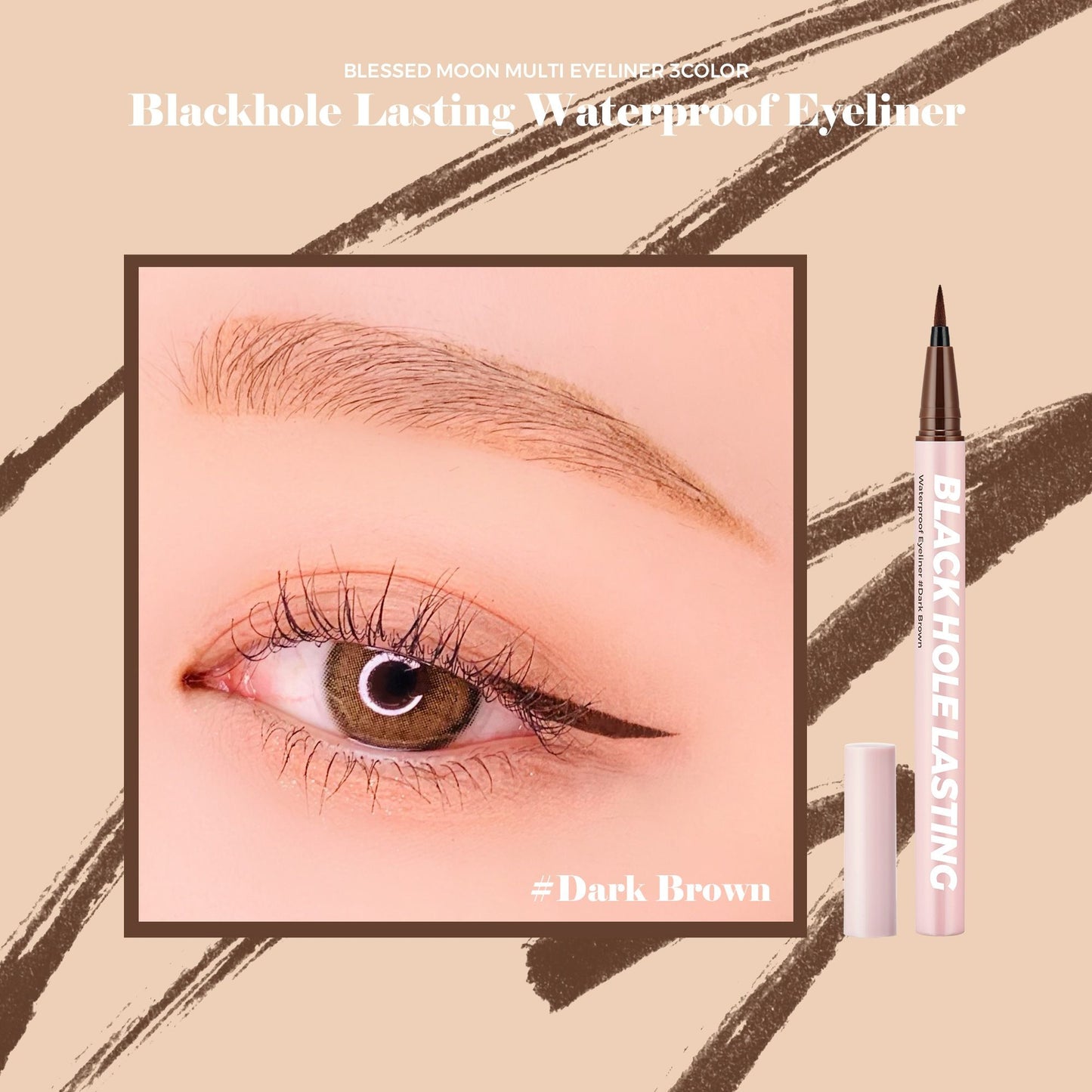 Black hole lasting waterproof Eyeliner Delineador a prueba de agua