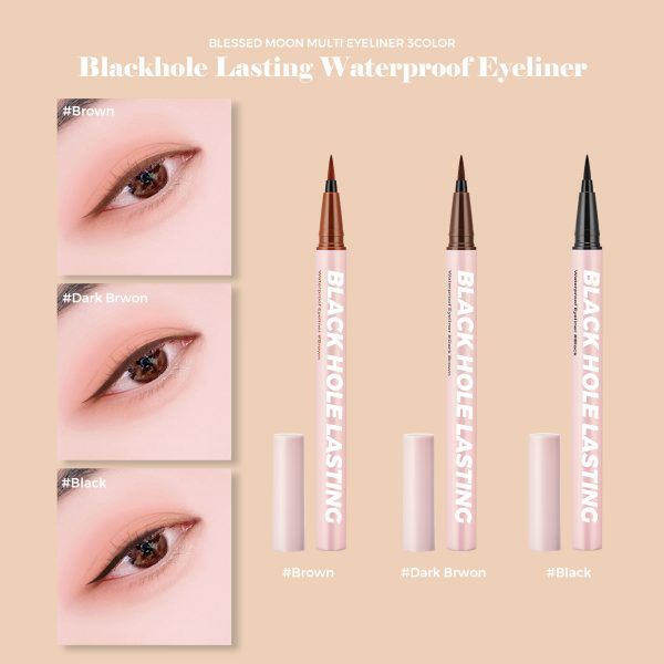 Black hole lasting waterproof Eyeliner Delineador a prueba de agua