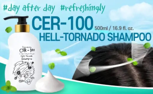 ELIZAVECCA - CER-100 COATING HAIR TORNADO SHAMPOO 500 ml – Cabellos Grasos / Anticaspa