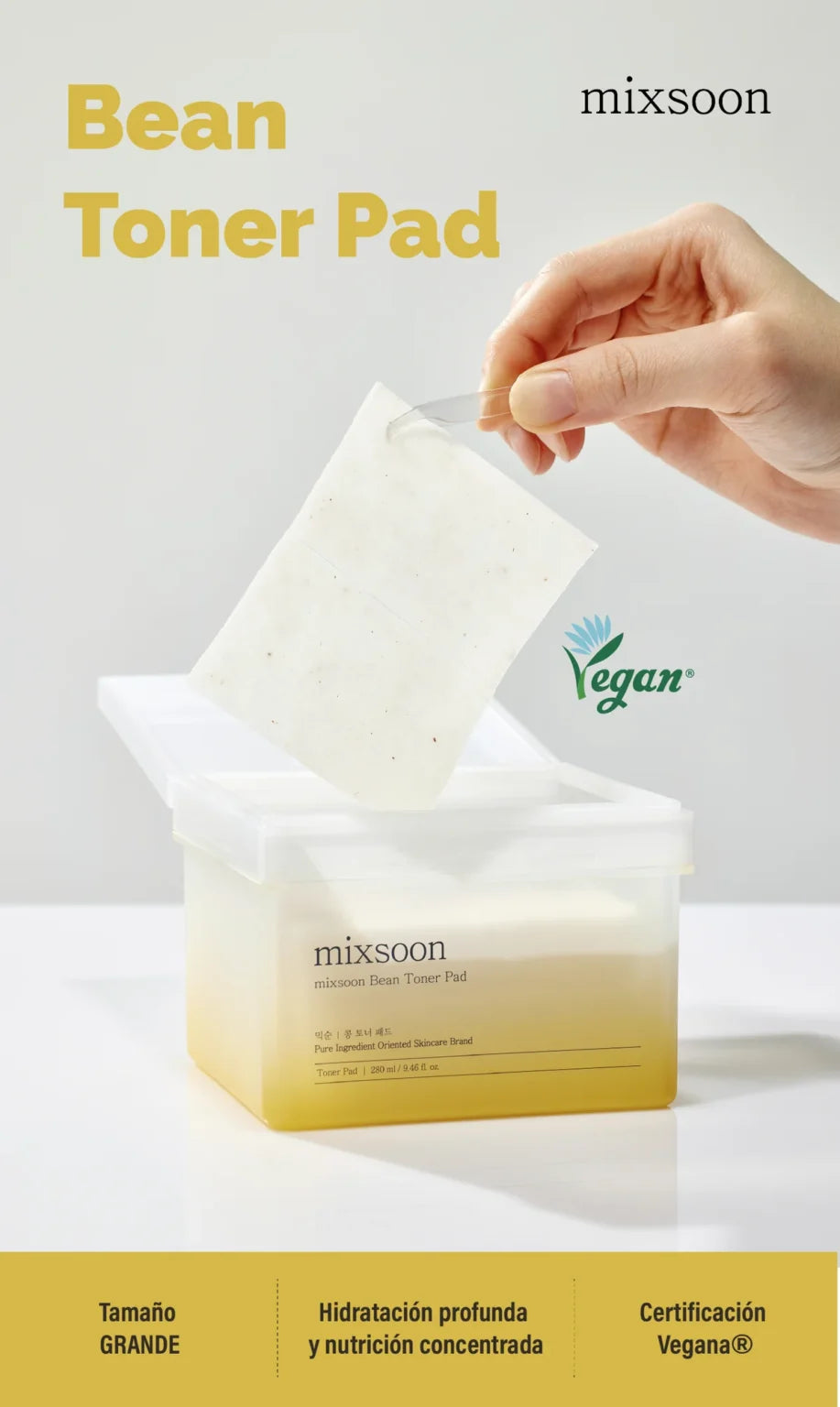 MIXSOON Bean Toner Pad – Almohadillas Exfoliantes 70 pzs