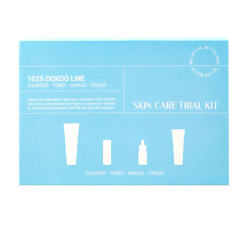 Round Lab 1025 - Dokdo Trial Kit (Cleanser 30ml + Toner 20ml + Ampule 10ml + Cream 20ml)
