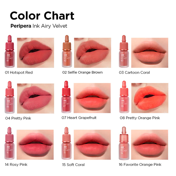 Colores tintas ink airy velvet peripera
