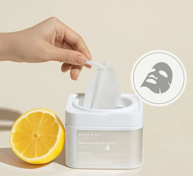 MARY&MAY SHEET MASK NIACINAMIDE VITAMIN C X 30 PZS