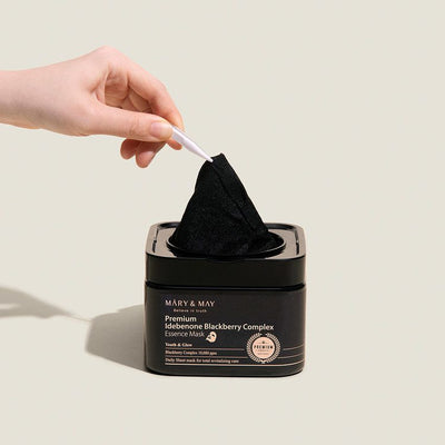 MARY & MAY Premium Idebenone Blackberry Complex Essence Mask 20 mascarillas